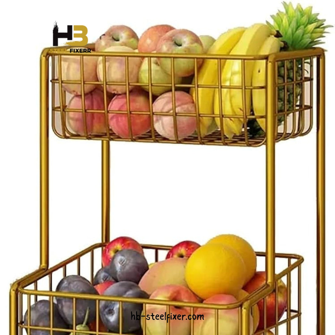 2-Tier Countertop Kitchen Fruit Basket – Multipurpose Storage