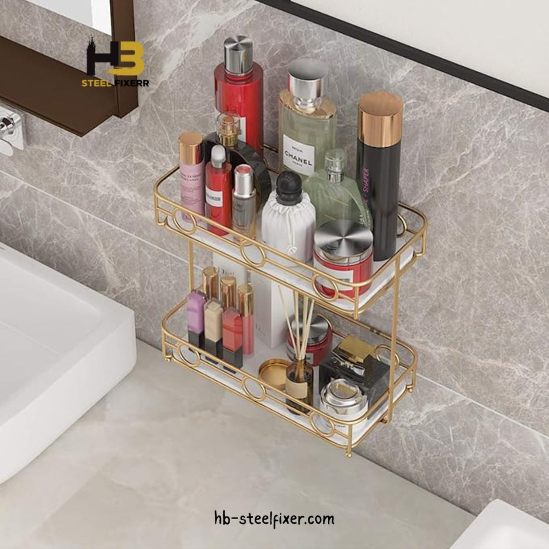 Double-Tier Nordic Storage Rack – Minimalist Iron Organizer