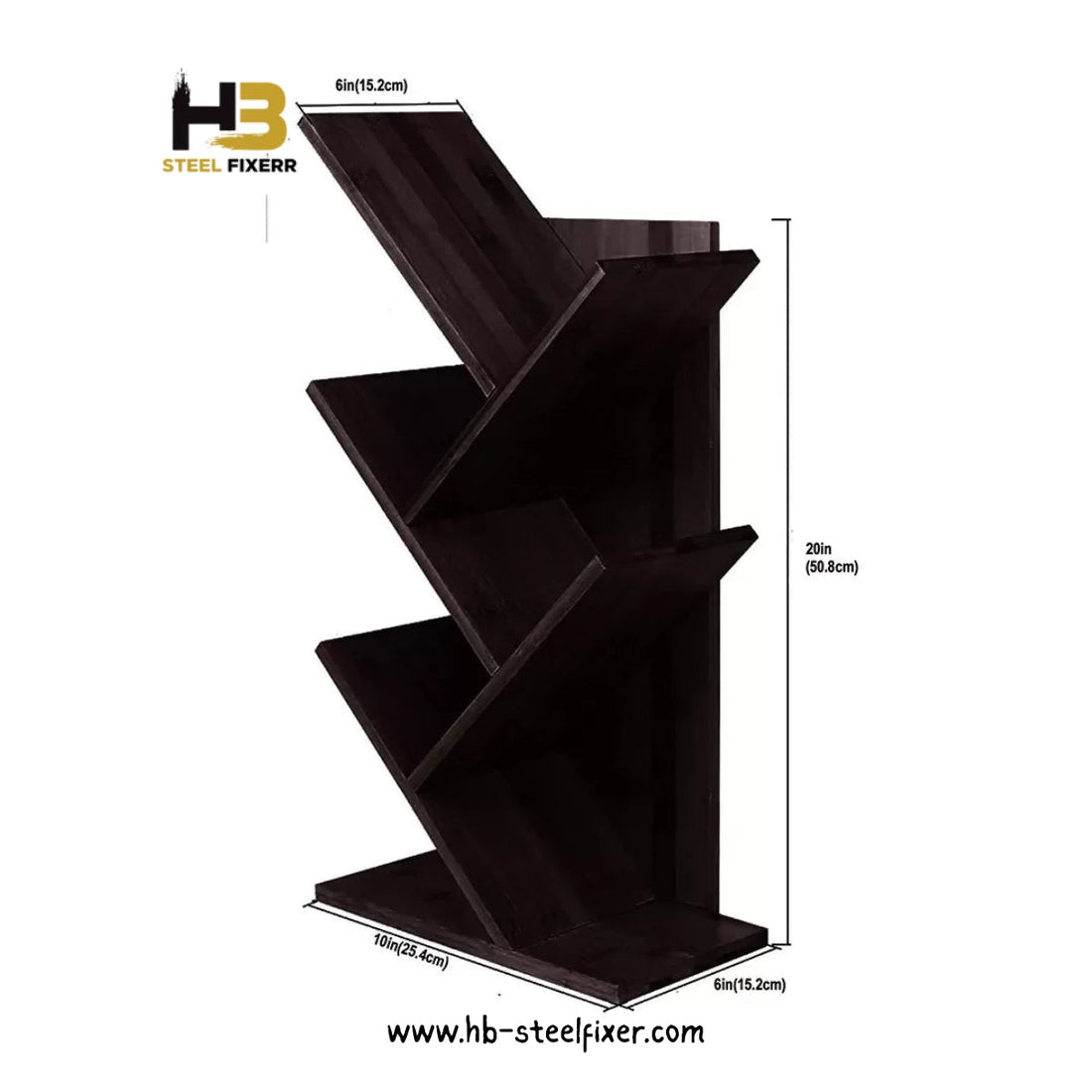 3-Tier Desktop Tree Bookshelf – Space-Saving Organizer