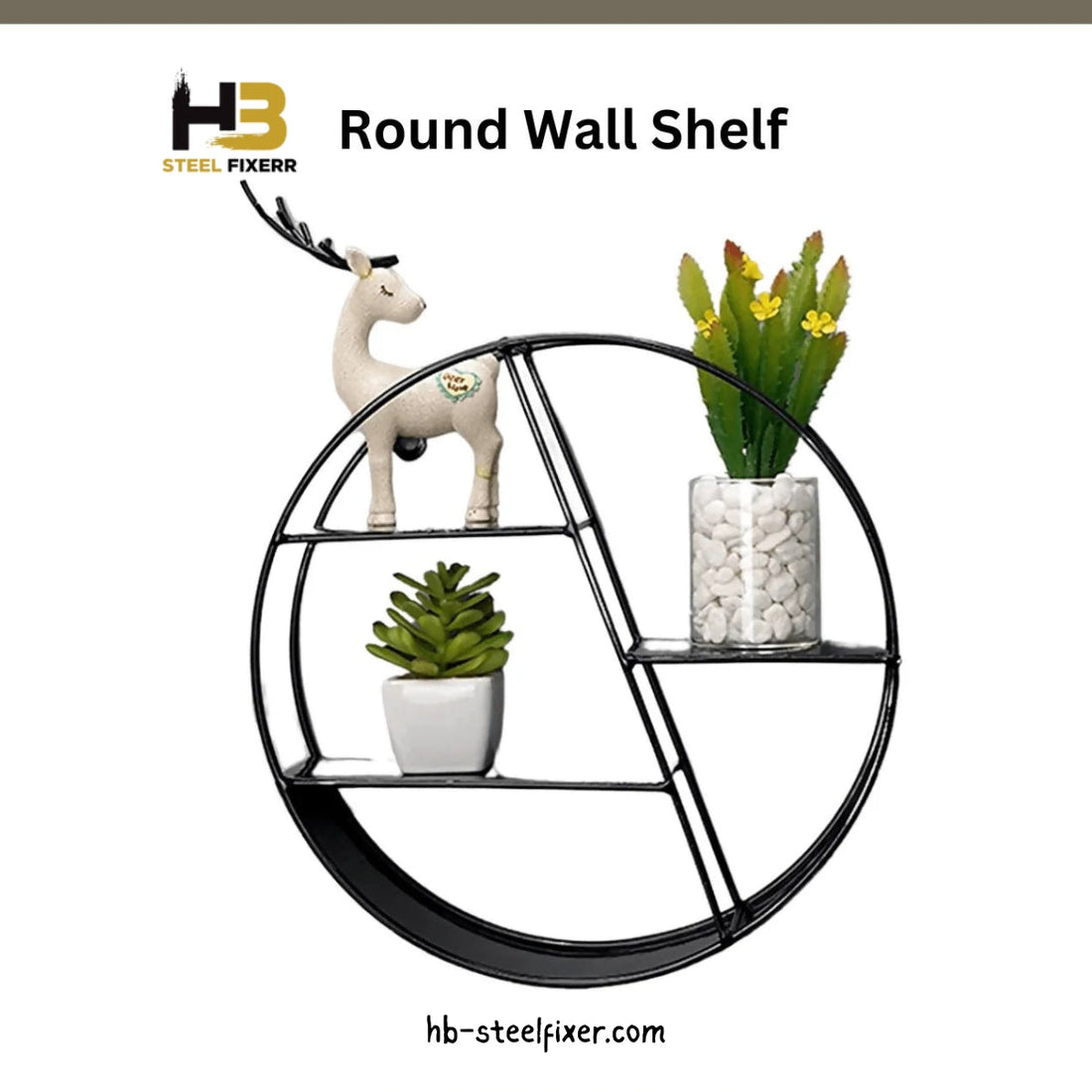 Round Hexagonal Wall Shelf – Modern Iron Storage Rack