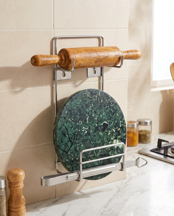 3-in-1 Metal Chakla Belan Holder – Wall-Mounted Kitchen Organizer