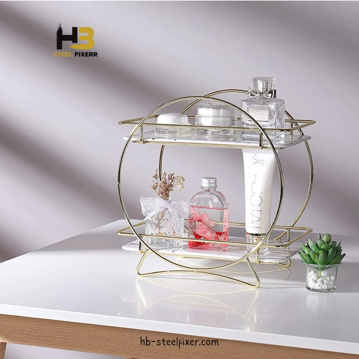 2-Tier Gold Vanity & Kitchen Organizer
