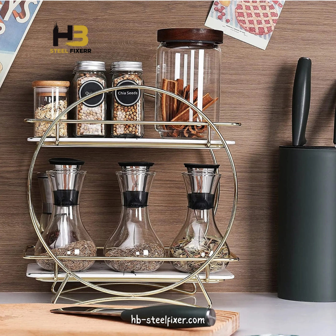 2-Tier Gold Vanity & Kitchen Organizer