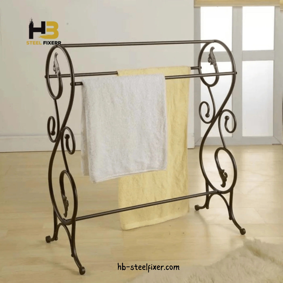 Standing Towel Stand With Storage Shelf Towel Rack Stand Metal
