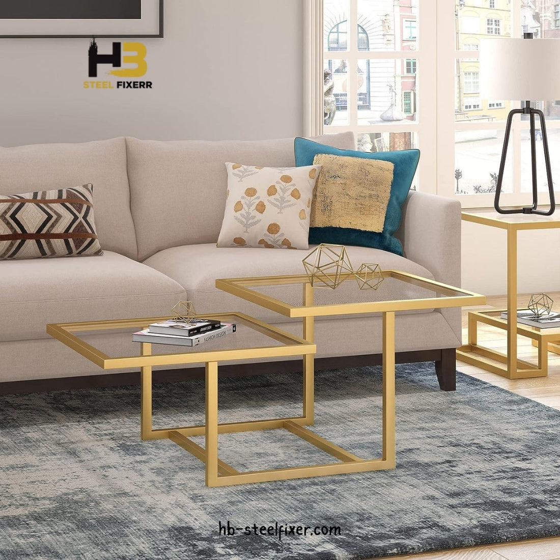 Handcrafted Steel Frame Coffee Table