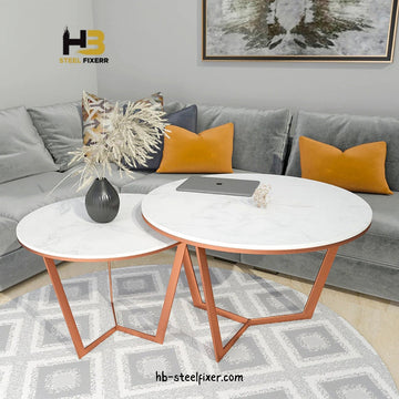 Two-Tier Centre Table – Copper or Pure White Finish