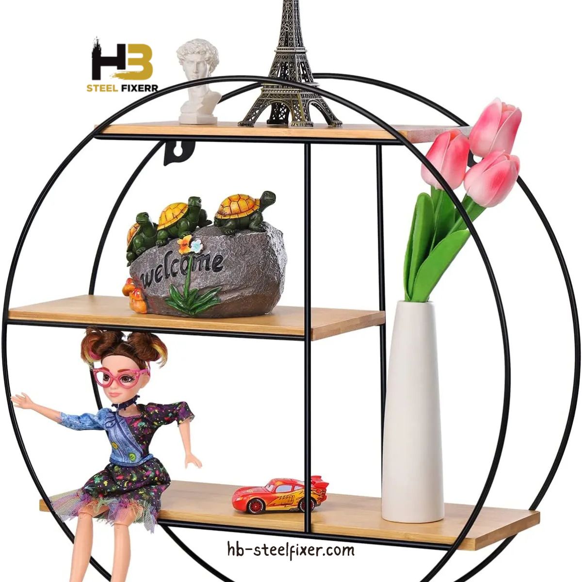 3-Tier Round Wall Floating Shelf