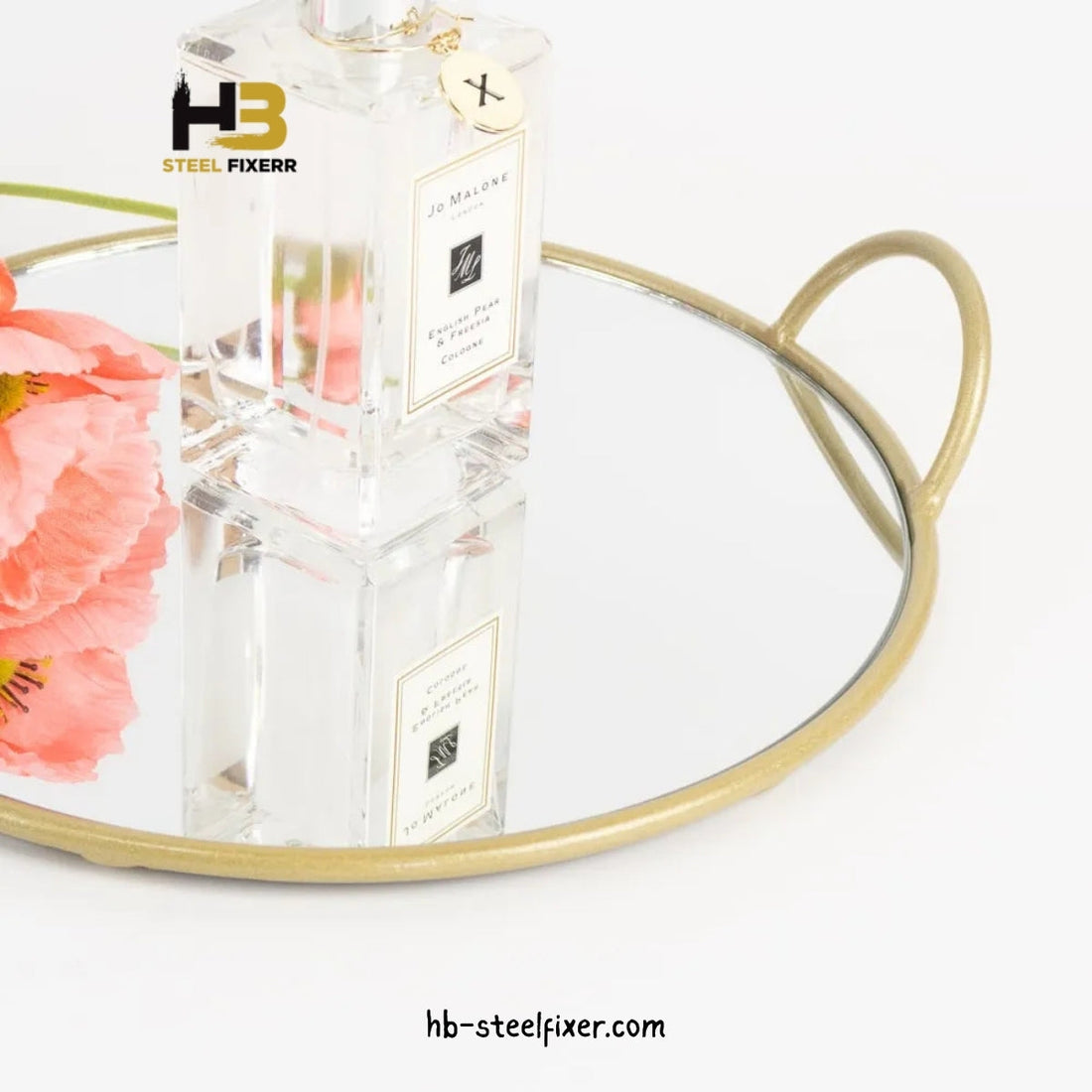 Vanity Tray with Gold Handles