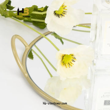 Vanity Tray with Gold Handles