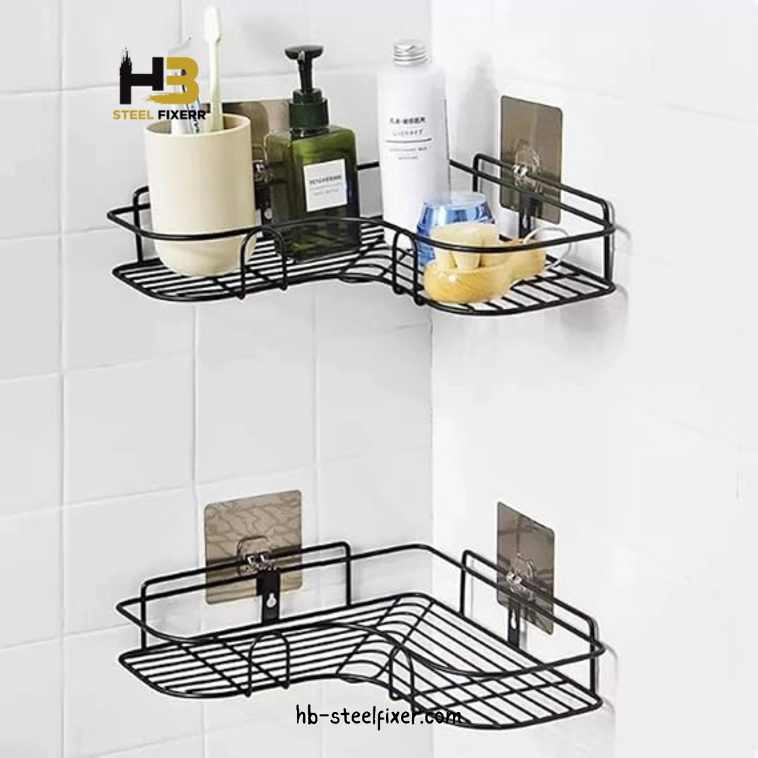 No-Drill Wall Mount Corner Shelf