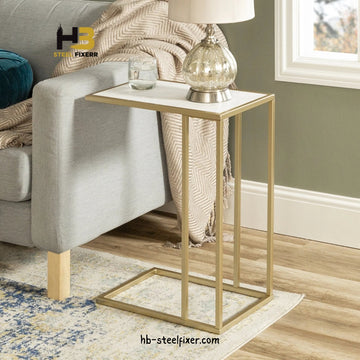 Modern C-Shape Accent Table – Fully Assembled