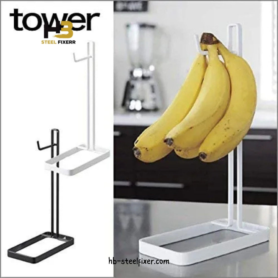 Double Hooks Standing Banana Holder