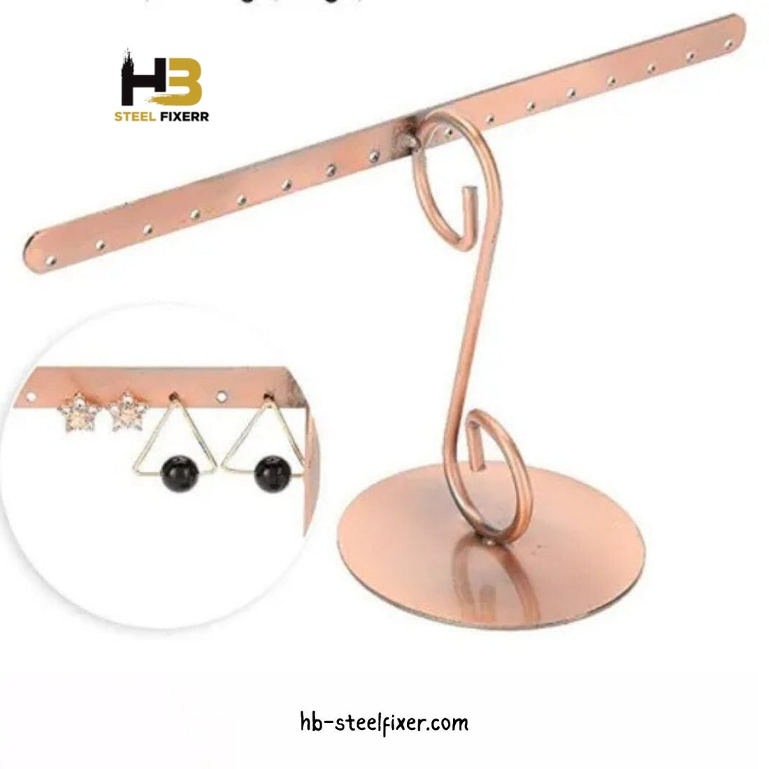 16-Hole Metal T-Shape Jewelry Display Stand