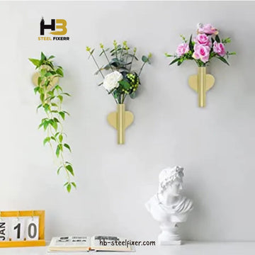 2-Pack Gold Wall Hanging Flower Vases