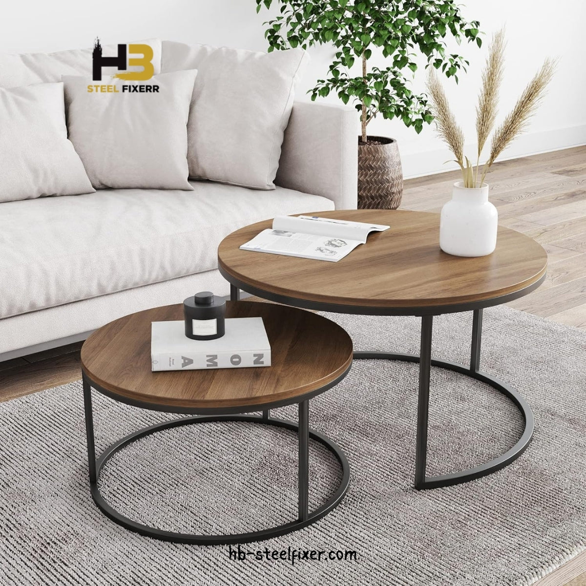 Set of 2 Round Acrylic Coffee Tables