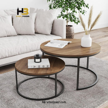Set of 2 Round Acrylic Coffee Tables