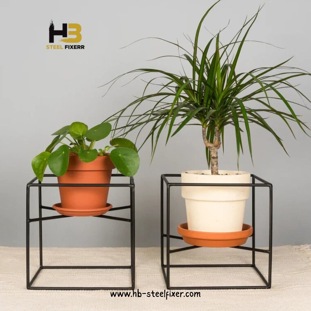 Metal Wire Cube Plant Stand – Minimalist Holder for Pots