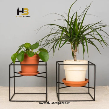 Metal Wire Cube Plant Stand – Minimalist Holder for Pots