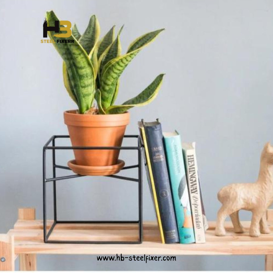 Metal Wire Cube Plant Stand – Minimalist Holder for Pots