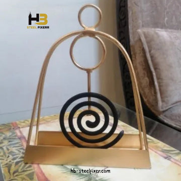 Nordic Iron Mosquito Coil Holder – Retro-Inspired Incense & Anti-Mosquito Coil Stand (Golden)