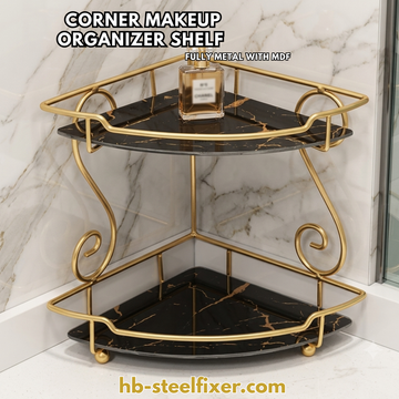 Corner Makeup Organizer Shelf – Triangle Wall-Mounted Cosmetic Holder