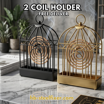 Golden Metal Mosquito Coil Holder – Stylish Insect Repellent Burner
