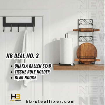 3 in 1 Deal– Complete Kitchen Organizer Combo (3 Pieces – Black Iron)