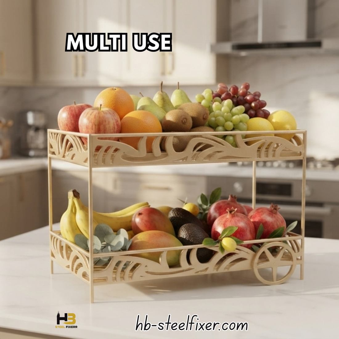 Luxury Trolley-Shaped Cosmetic & Serving Rack