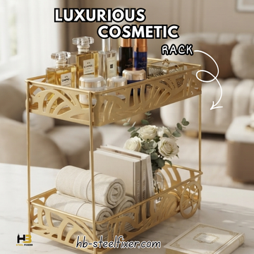 Luxury Trolley-Shaped Cosmetic & Serving Rack