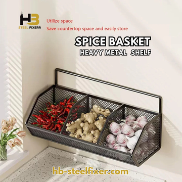 Multi-Purpose Metal Spice Basket for Home Kitchen Use
