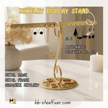 16-Hole Metal T-Shape Jewelry Display Stand
